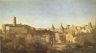 Jean Baptiste Camille  Corot The Forum Seen from the Farnese Gardens (mk05)